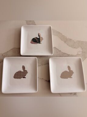 West Elm White Ceramic Dish Bunny Dishes